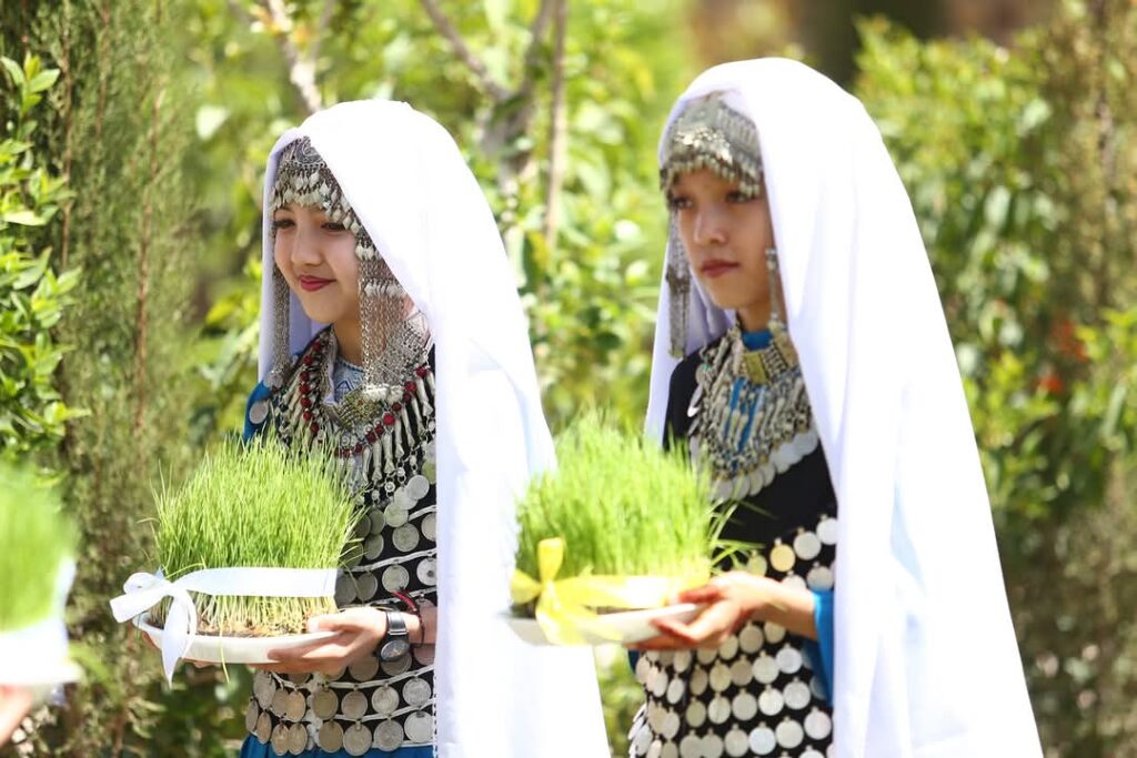 Hazara Girls with Cultural Dress - Keblagh e Azergi