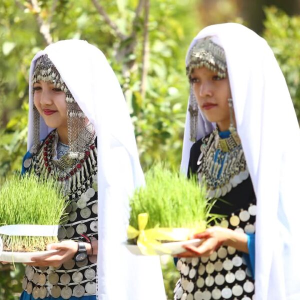 Hazara Girls with Cultural Dress - Keblagh e Azergi